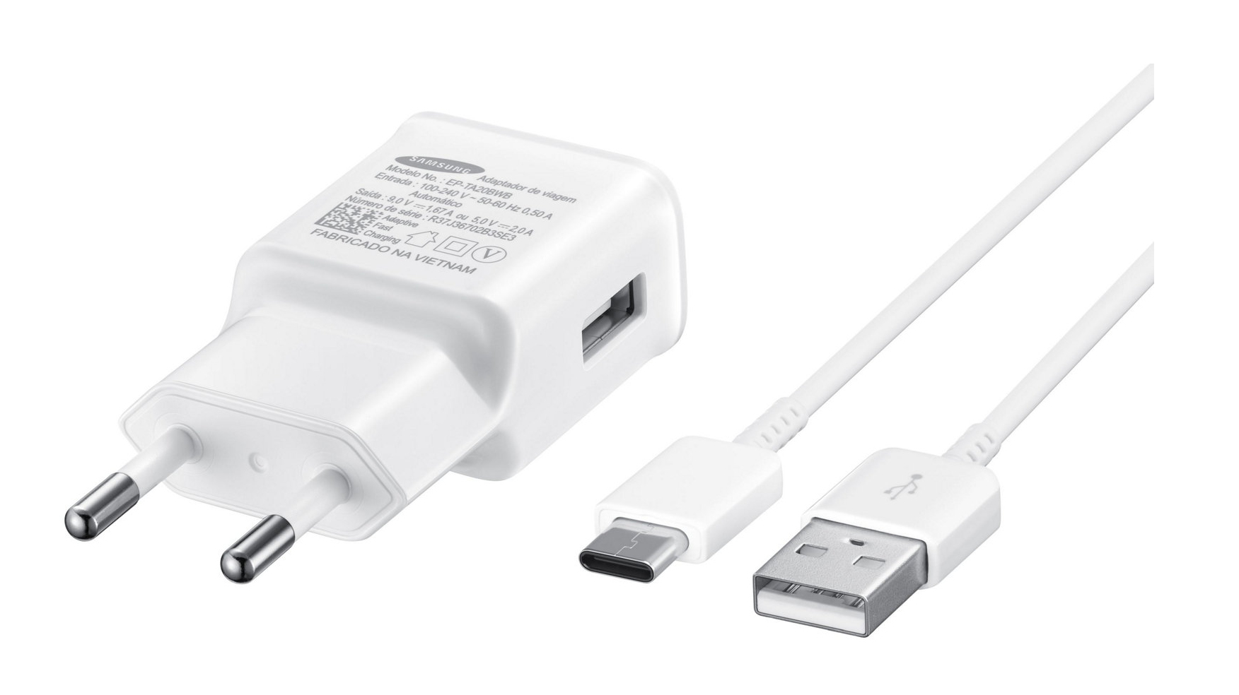 Samsung EP-TA20EWE mobile device charger Universal White AC Fast charging Indoor