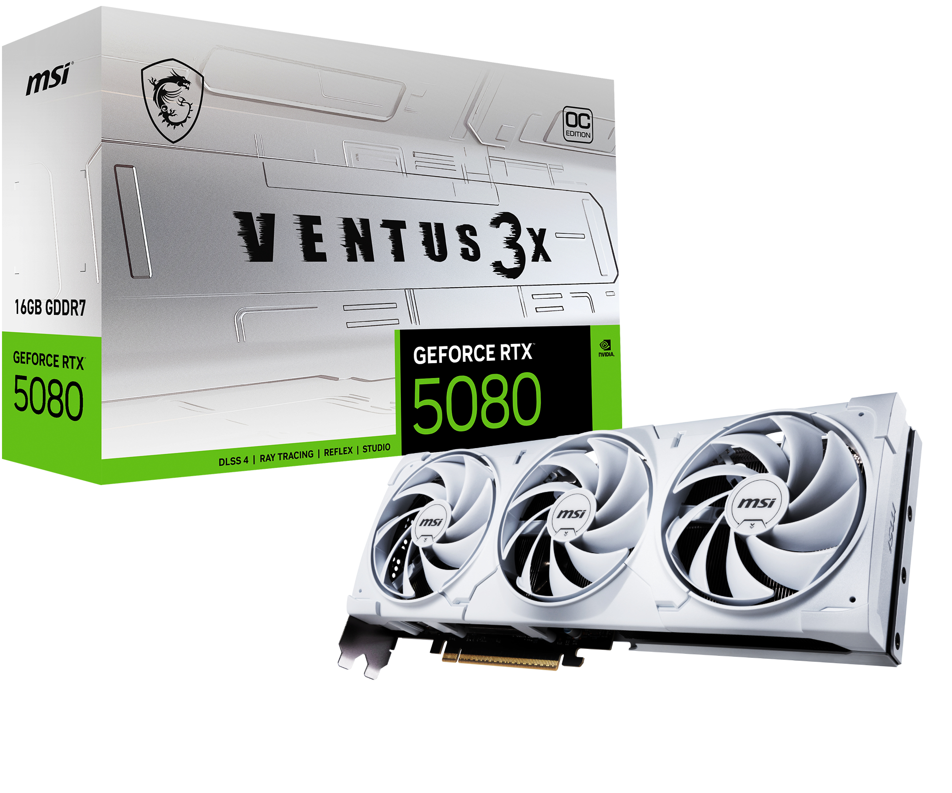 MSI VENTUS GEFORCE RTX 5080 16G 3X OC WHITE scheda video NVIDIA 16 GB GDDR7