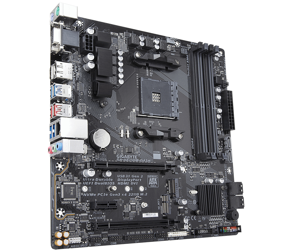 GIGABYTE GA-AB350M-DASH motherboard AMD B350 Socket AM4 micro ATX – image 3