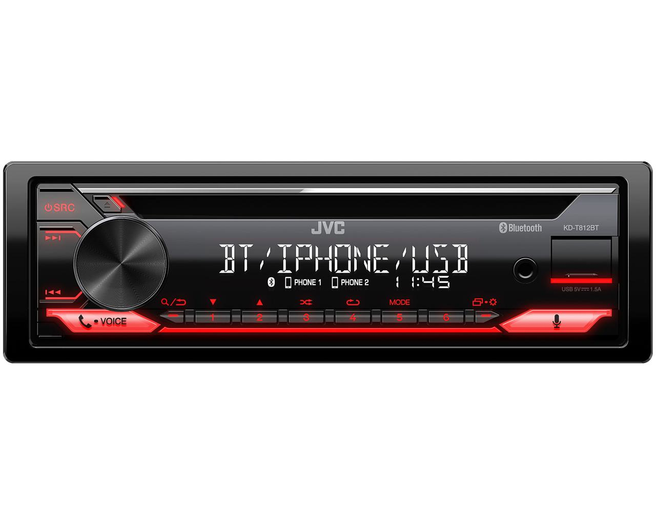JVC KD-T812BT Black, Red – image 2