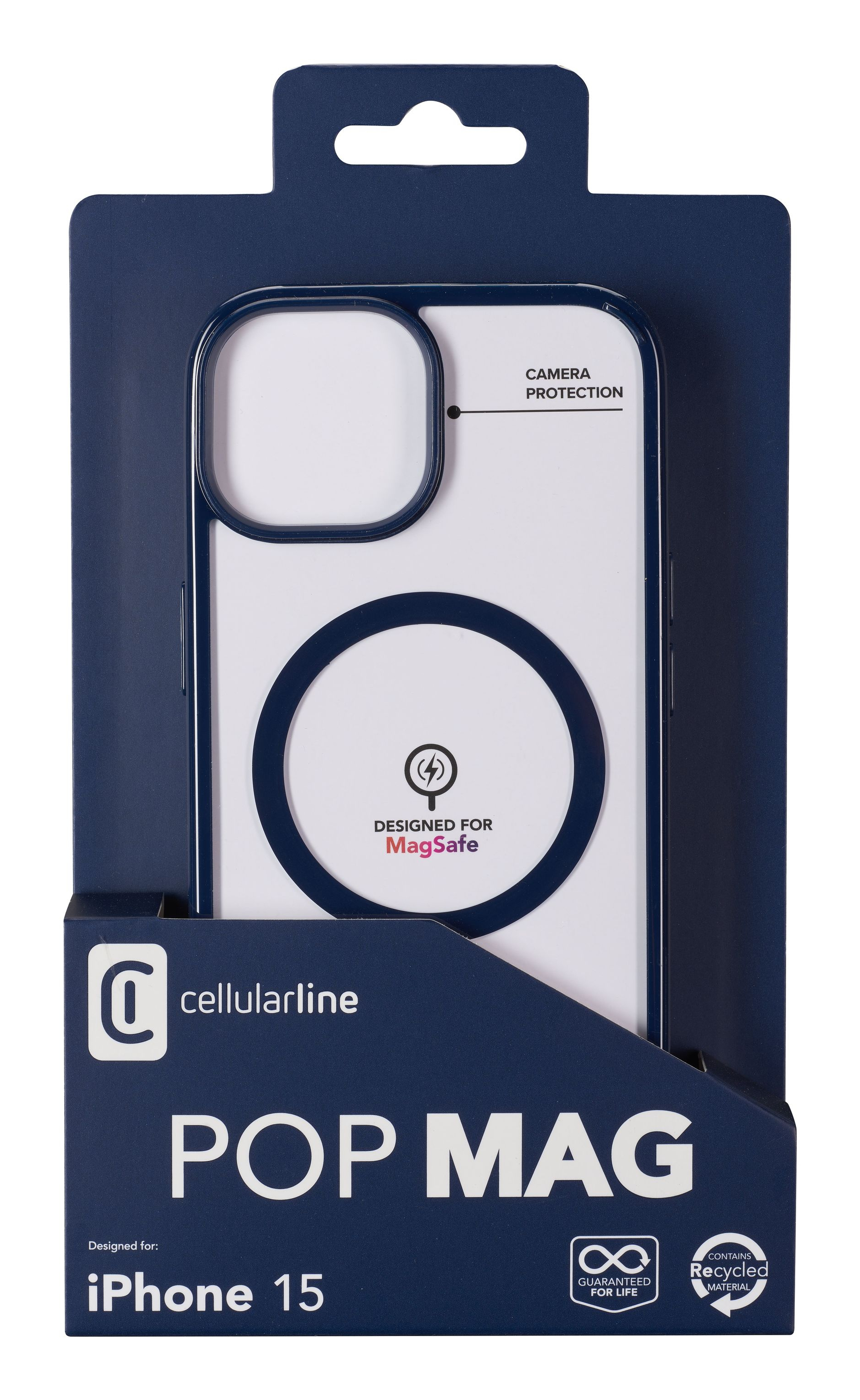 Cellularline Pop Mag - iPhone 15 Transparent case with coloured edges compatible with Magsafe ecosystem – image 2