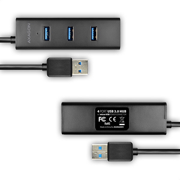 Axagon HUE-S2BP 4x USB 3.0 CHARGING hub w. 1.2m cable incl. AC adapter – image 4