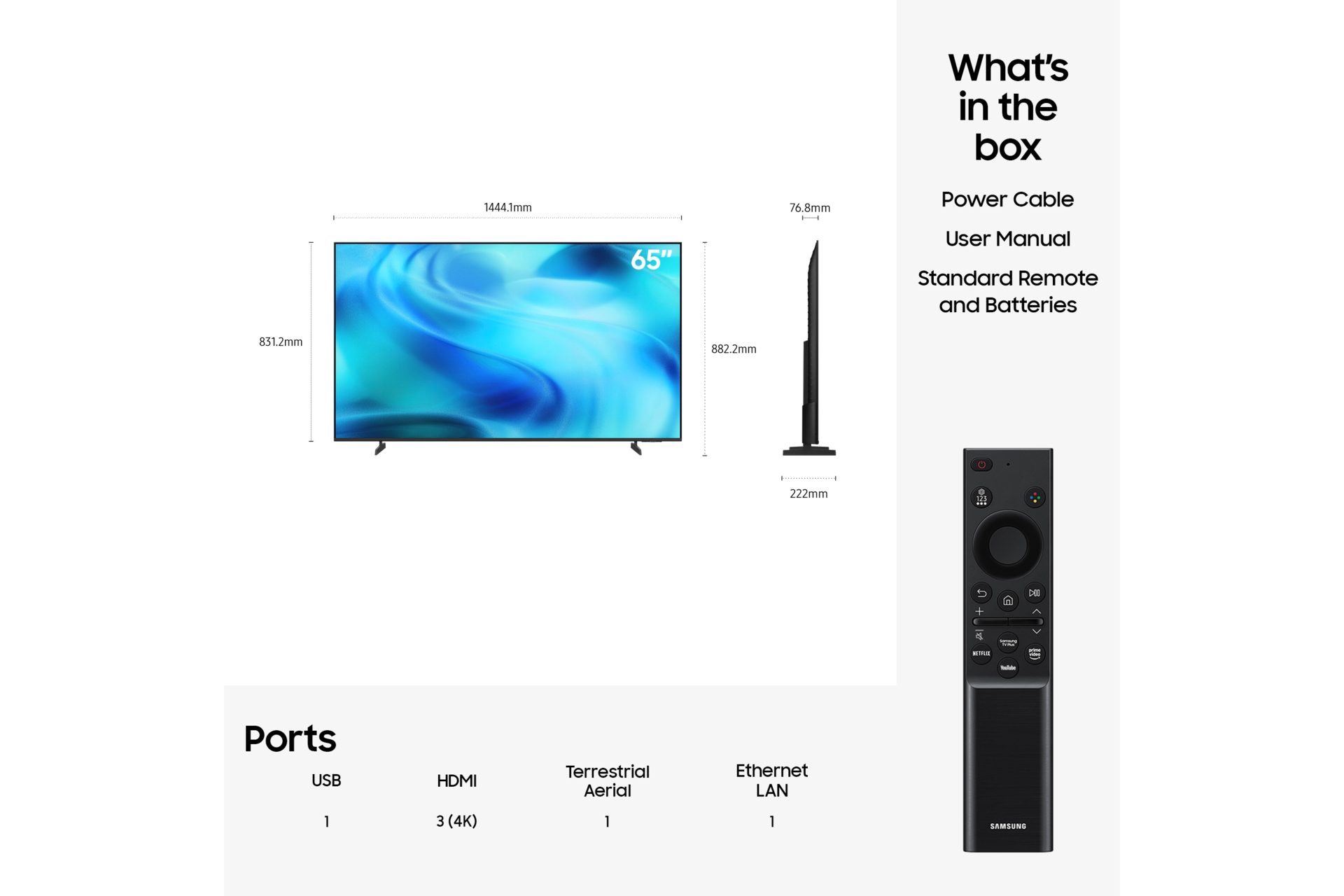 Samsung 65" Crystal UHD U8020H 4K Vision AI Smart TV (2026) – image 5