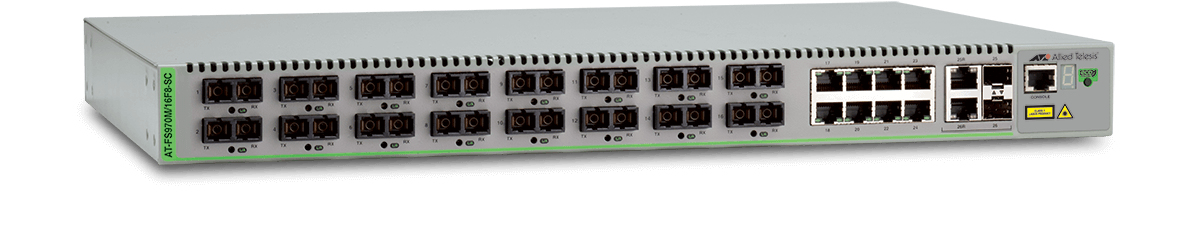 Allied Telesis AT-FS970M/16F8-SC-30 network switch Managed Fast Ethernet (10/100) 1U Grey
