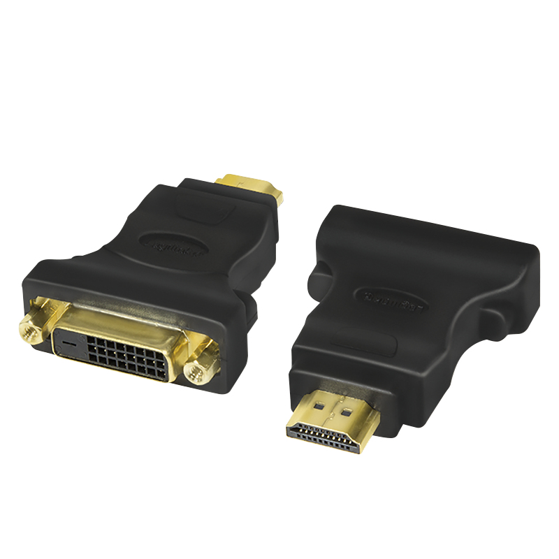 Logilink HDMI Adapter, HDMI male - DVI-D female, (Gold)