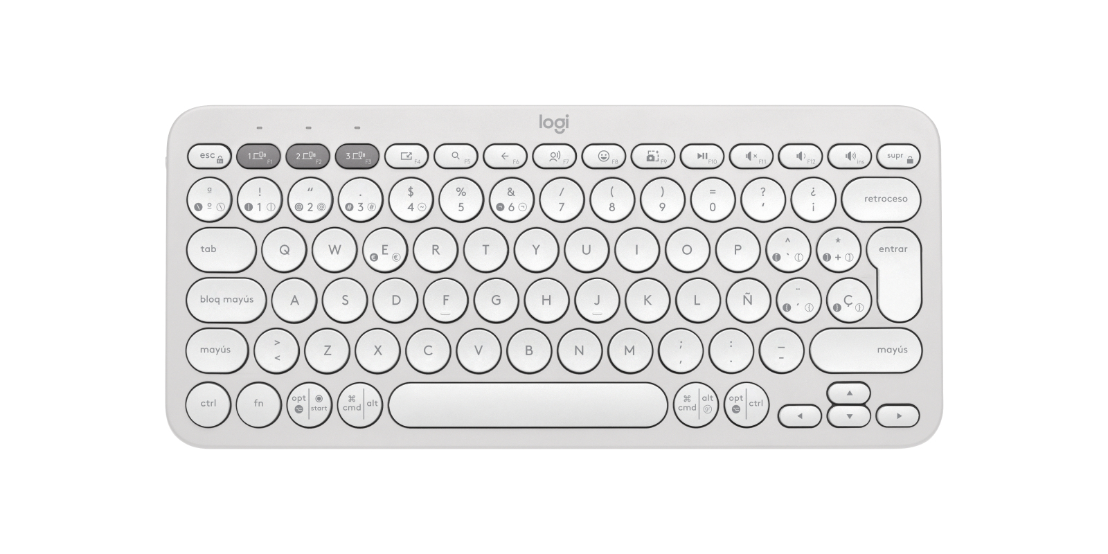 Teclado Logitech PEBBLE KEYS 2 K380S - Inalámbrico - Bluetooth - Inglés - Blanco - 920-011784 Teclado Logitech PEBBLE KEYS 2 K380S - Inalámbrico - Bluetooth - Inglés - Blanco - 920-011784