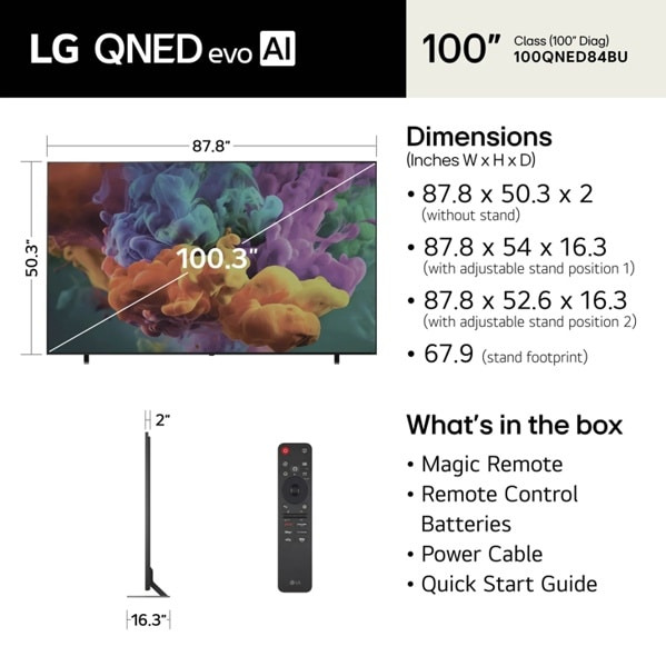 LG QNED evo AI MiniLED 100QNED84BU TV 2.54 m (100") 4K Ultra HD Smart TV Wi-Fi Black – image 4