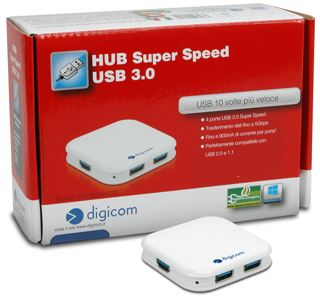Digicom HUSB30P-G02 5000 Mbit/s White – image 2