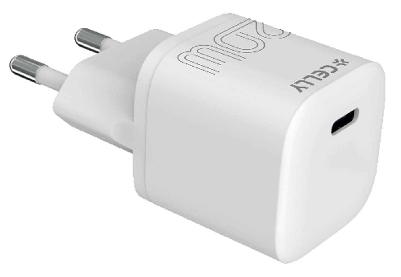 Celly UCTC1USBC20WWH mobile device charger Universal White AC Indoor