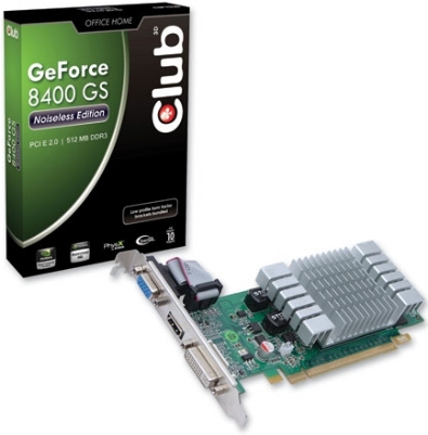 CLUB3D CGNX-GS842ZBL graphics card NVIDIA GeForce 8400 GS