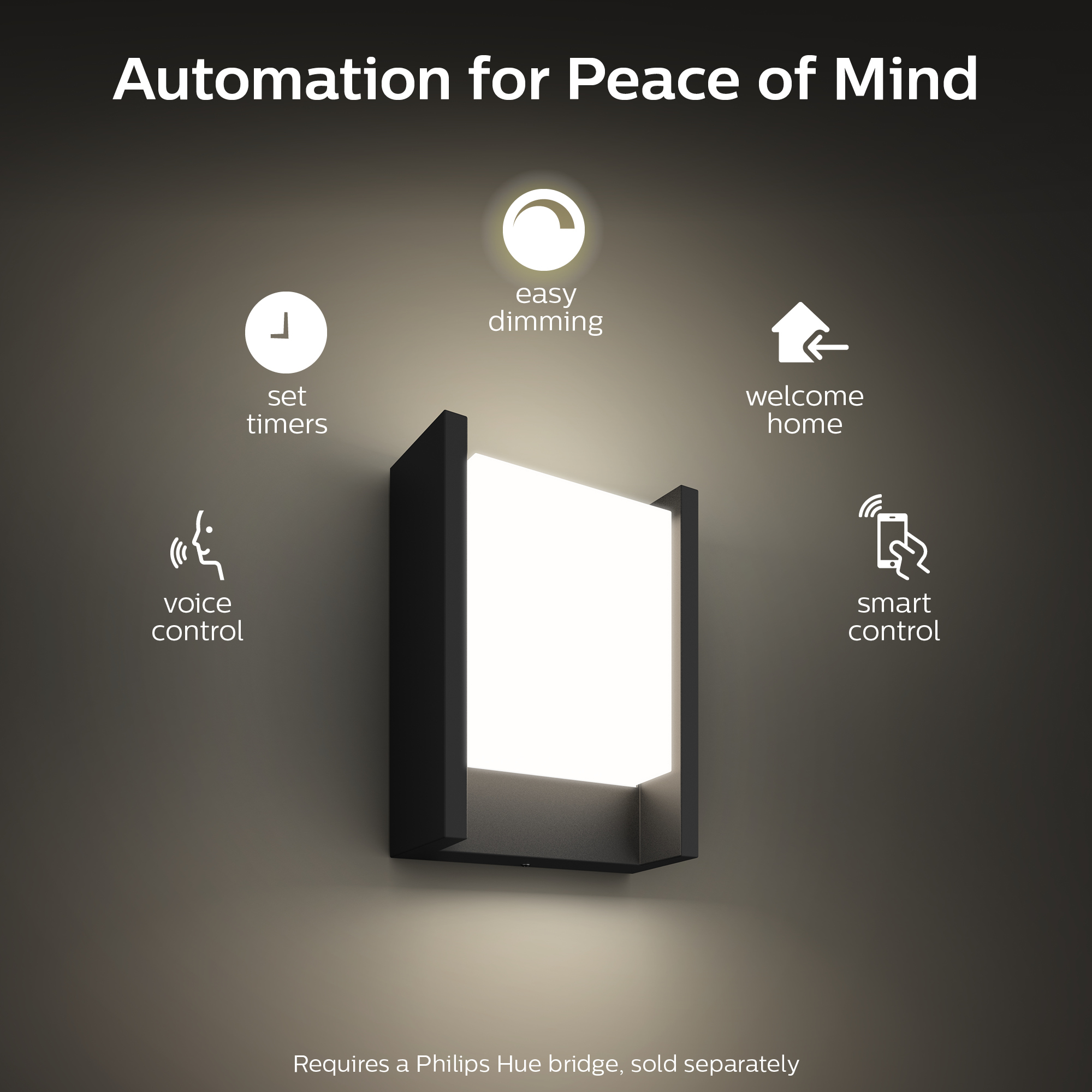 Philips by Signify Philips Hue White Fuzo Outdoor Wall Light – image 4