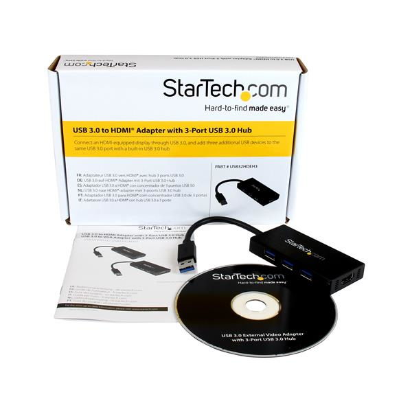 StarTech.com USB 3.0 to HDMI External Multi Monitor Graphics Adapter with 3-Port USB Hub – HDMI and USB 3.0 Mini Dock – – image 7