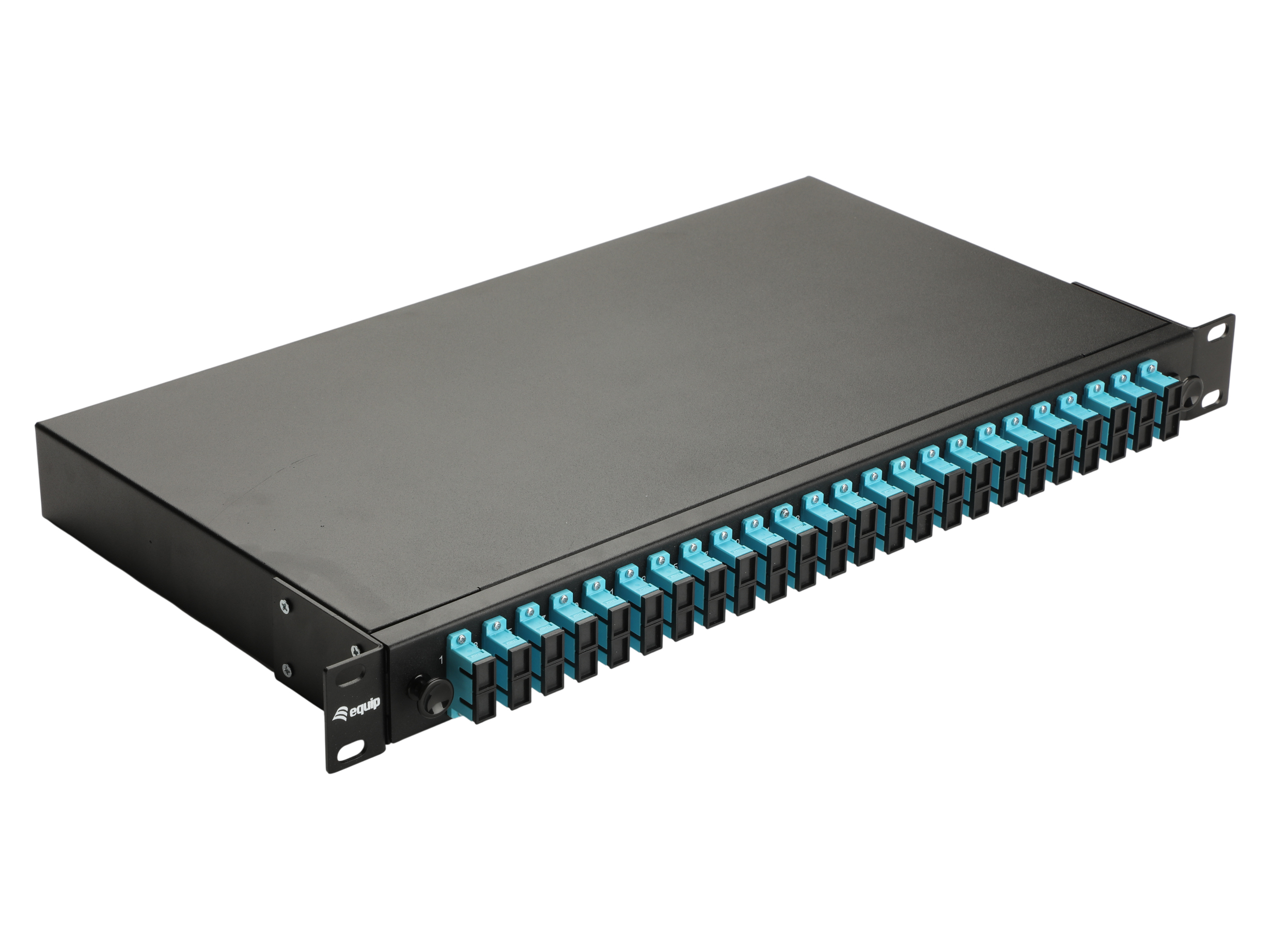 Equip LWL-Spleißkasten 24-Port LC-Duplex OM3 1U komplett  sw