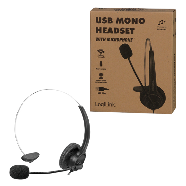 LogiLink HS0056 headphones/headset Wired Head-band Office/Call center USB Type-A Black – image 8