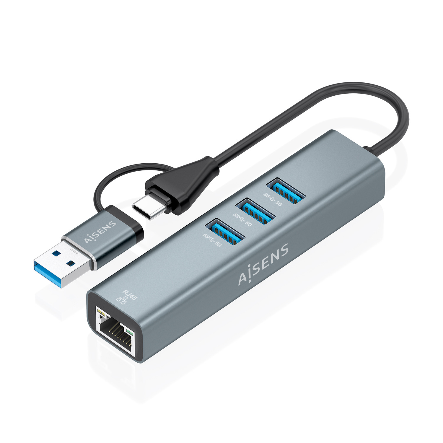 AISENS A109-1033 laptop dock/port replicator Wired USB 3.2 Gen 1 (3.1 Gen 1) Type-C Grey – image 1