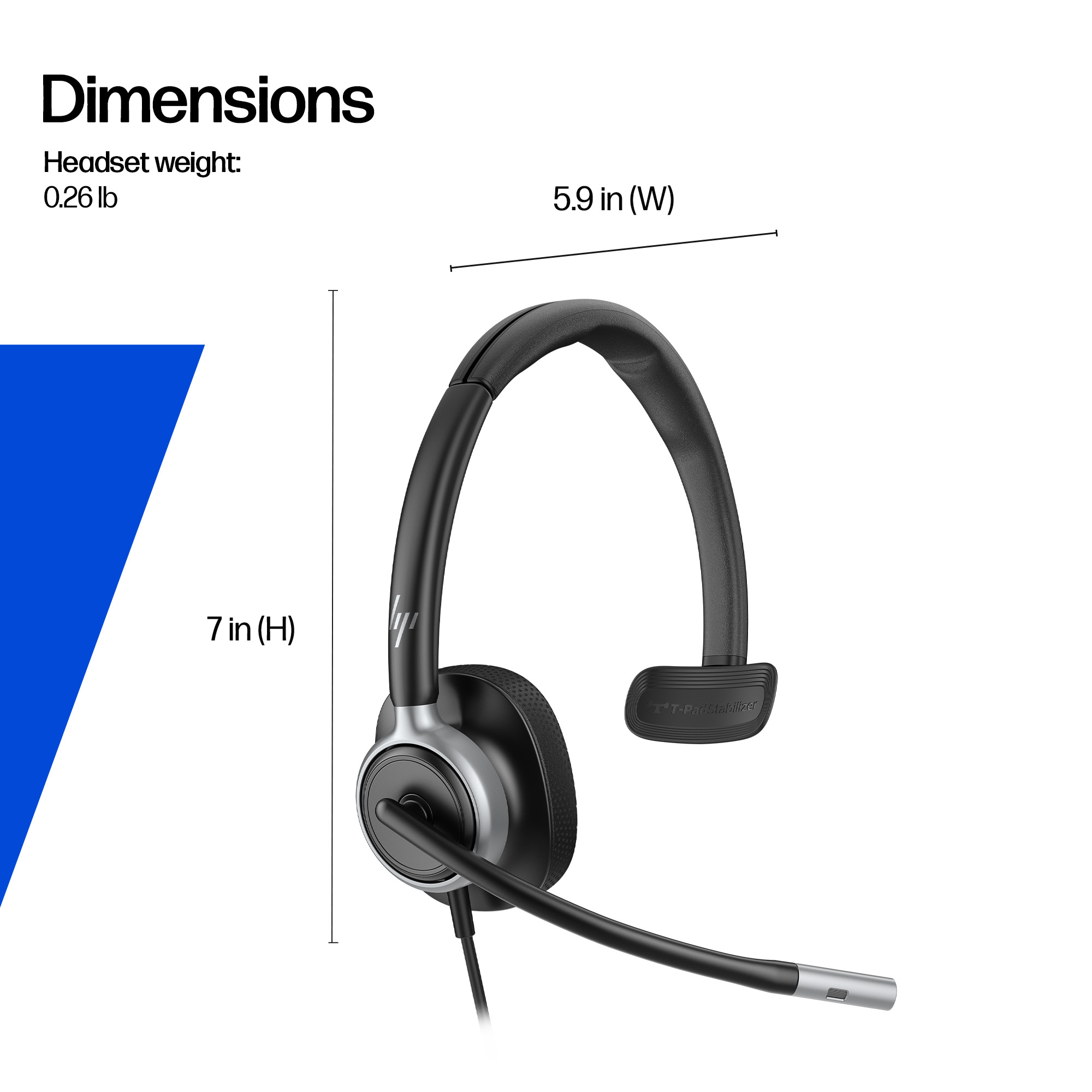 HP Poly Mission 615 Monaural USB Wired Headset (Bulk) – image 5