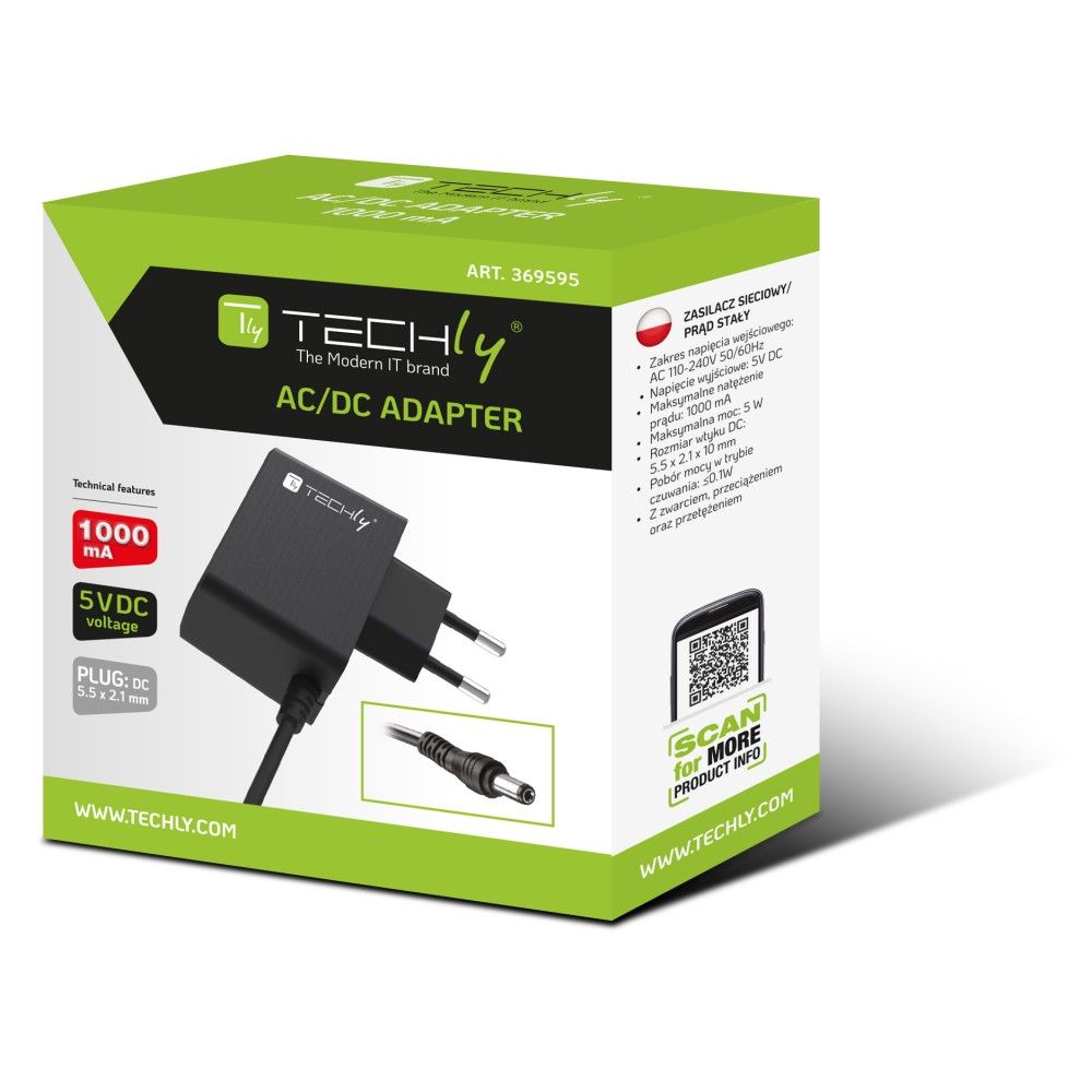 Techly IPW-5V1ATY2 power adapter/inverter Indoor – image 2