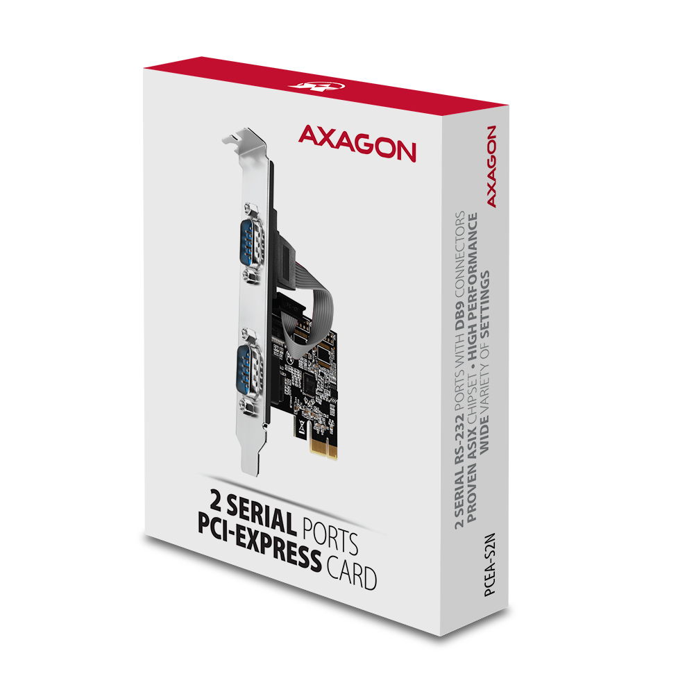 Axagon PCEA-S2N PCIe - 2x serial port 250 kbps adapter w. SP & LP – image 5