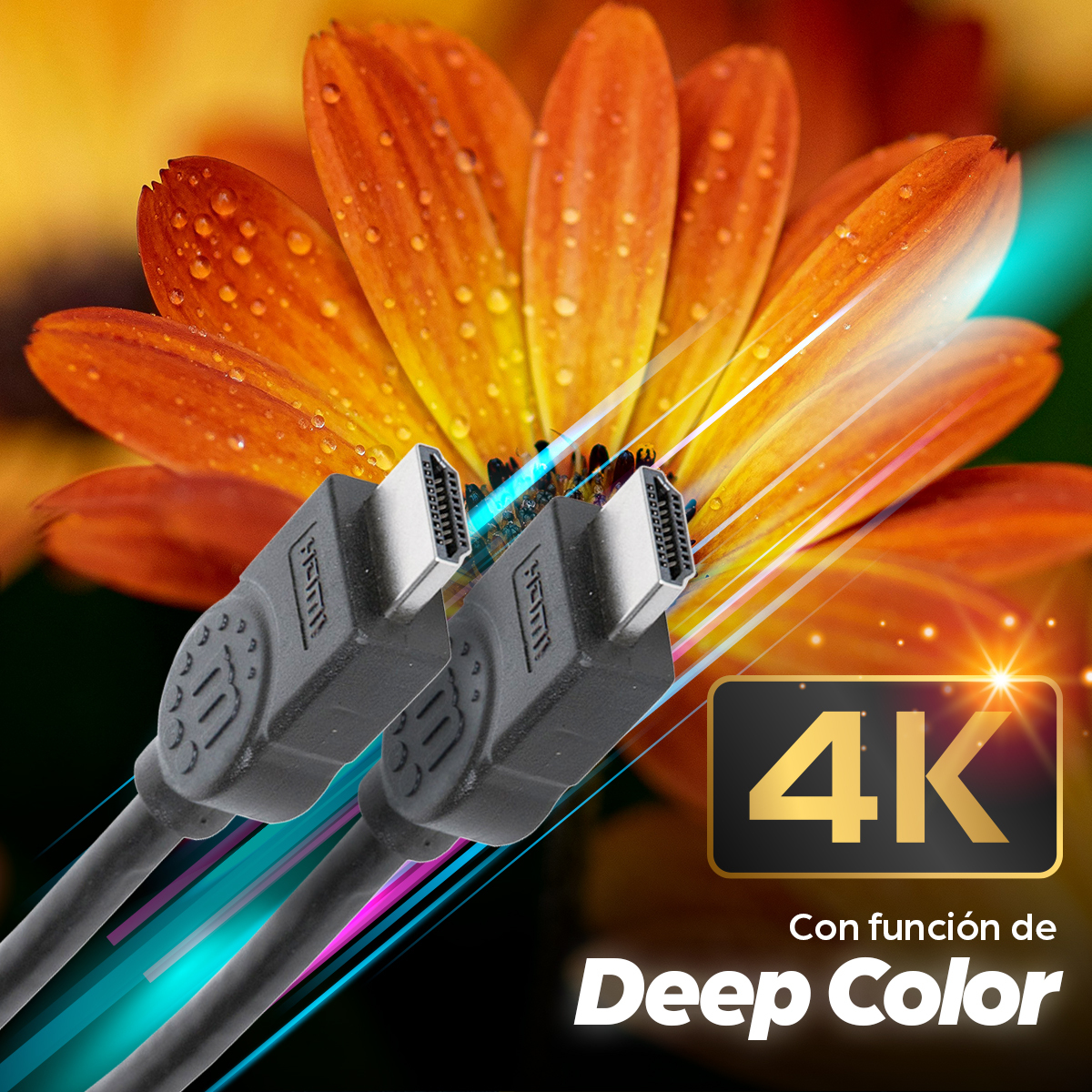 Cable de Video 1m HDMI a HDMI Manhattan 308816, Hasta 4K 30Hz, Soporta 3D