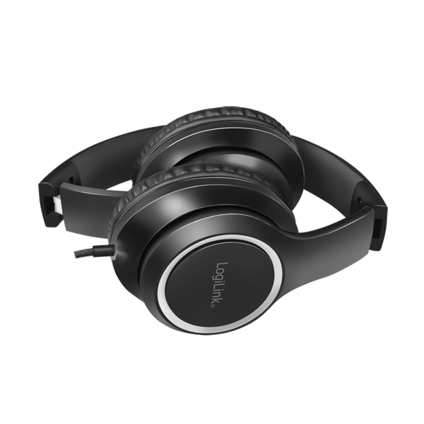 LogiLink HS0053 headphones/headset Wired Head-band Calls/Music Black, Silver – image 4