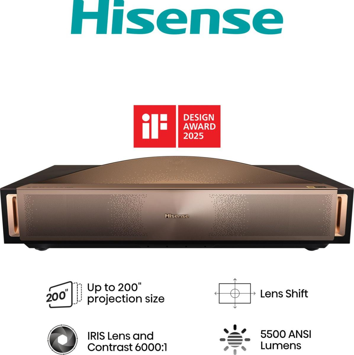 Hisense L9Q projection TV 5500 ANSI lumens DLP UHD 4K (3840x2160) Black 3D – image 1