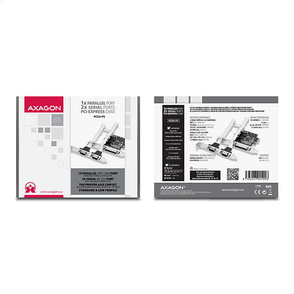 Axagon PCEA-PS interface cards/adapter Internal Parallel, Serial – image 4
