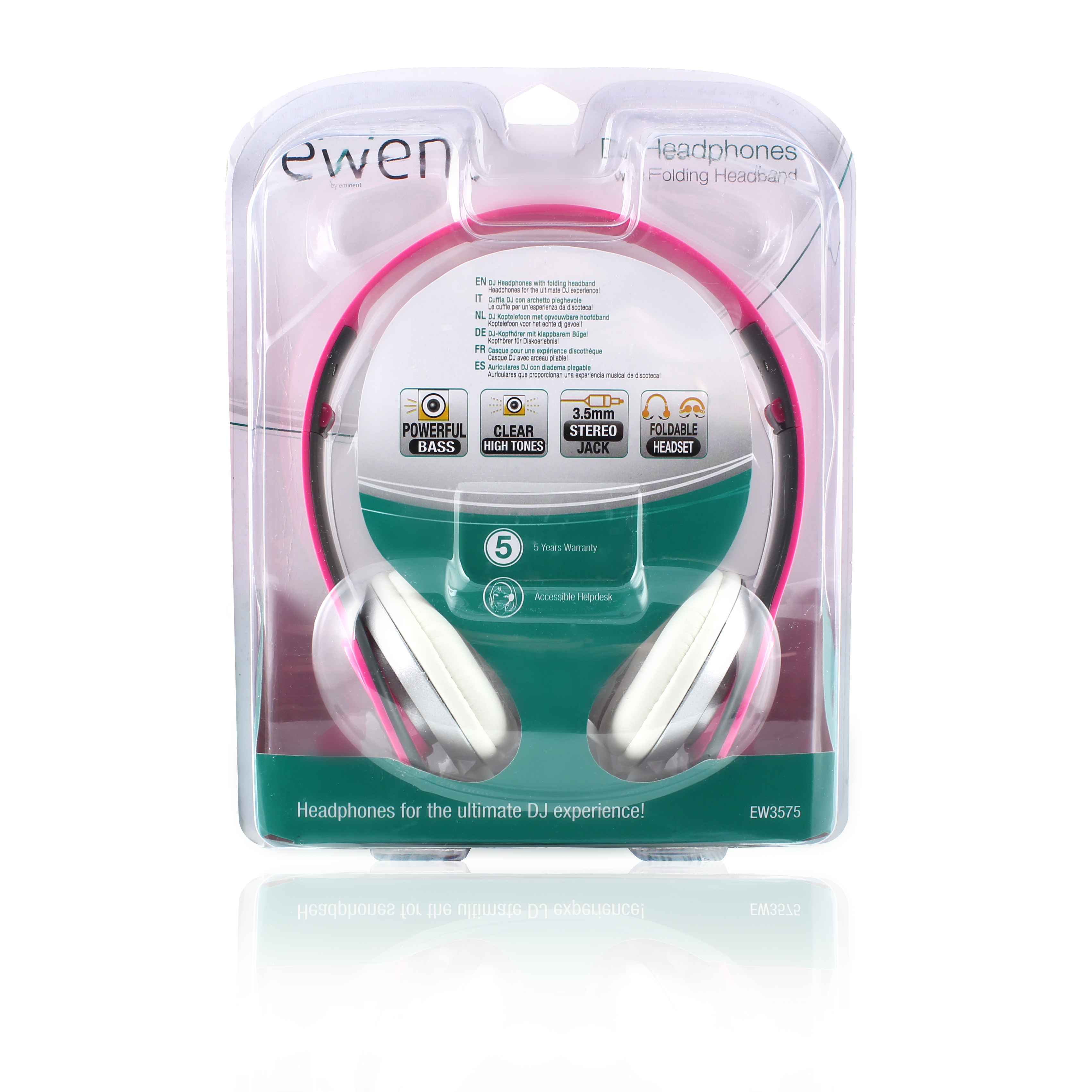 Ewent EW3575 headphones/headset Wired Head-band Music Pink – image 3