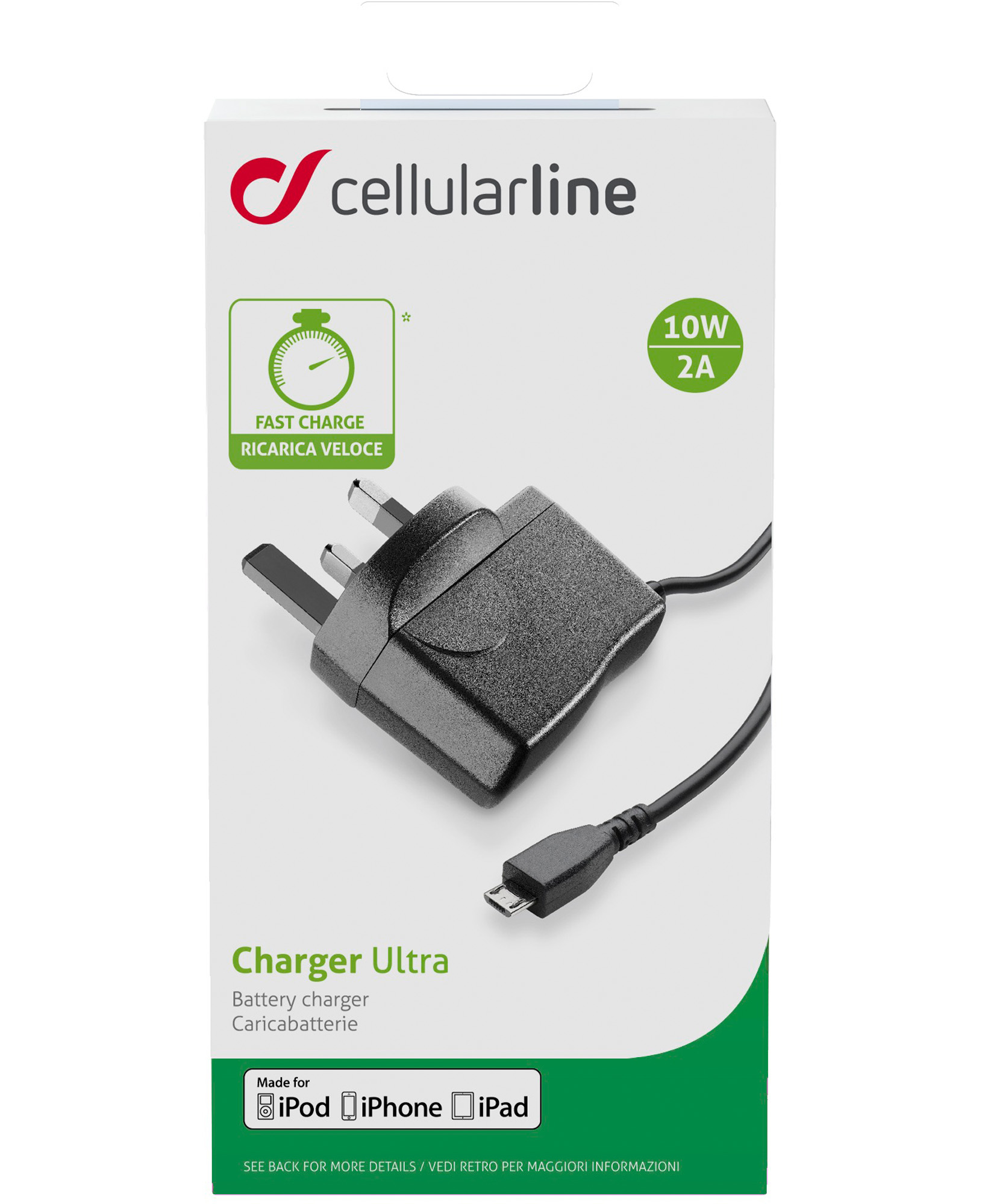Cellularline Charger with Micro USB Cable - UK Plug – image 2