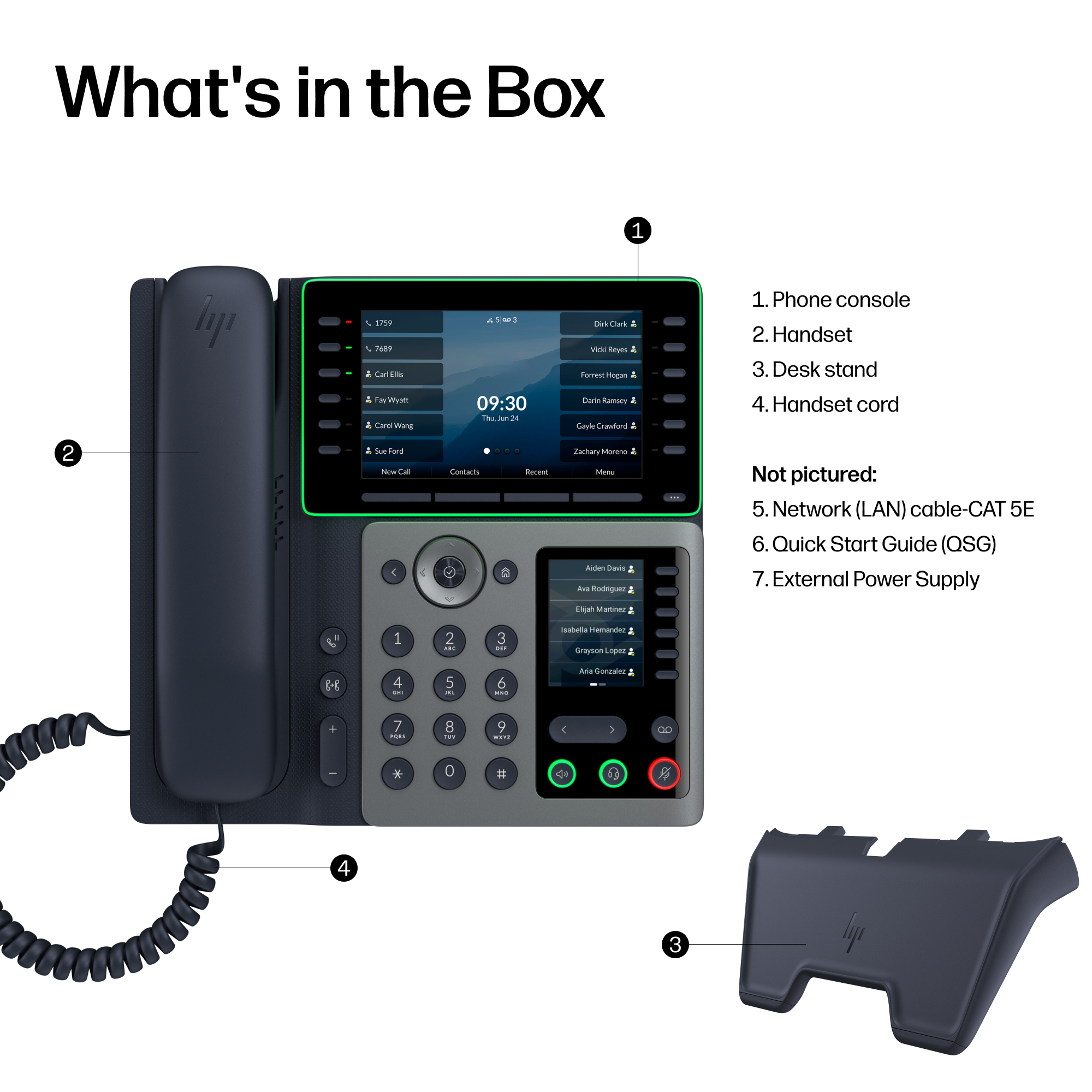 HP Poly Edge V800 OpenSIP DeskPhone with Power Supply No Radio – image 4