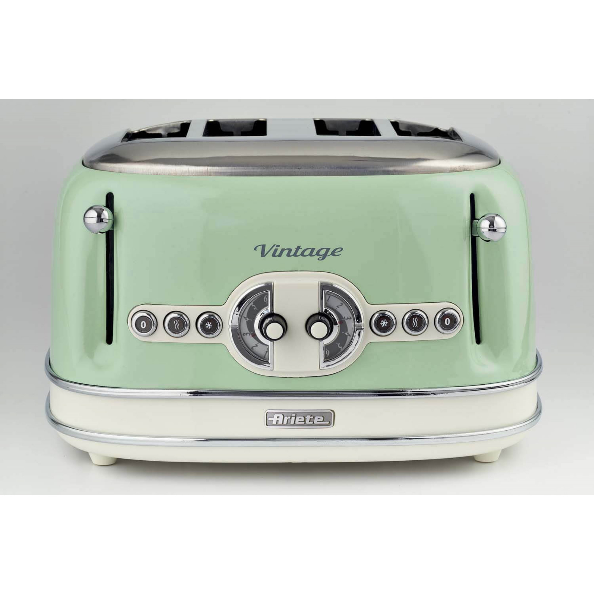 Ariete 156 4 Slice Vintage Toaster, 1600 Watts, 6 Toasting Levels, Stainless Steel Painted in Pastel Green, Without Sandwich Cages. Green – image 5