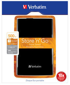 Verbatim 500GB Store 'n' Go USB 3.0 + 8GB PinStripe USB – image 1