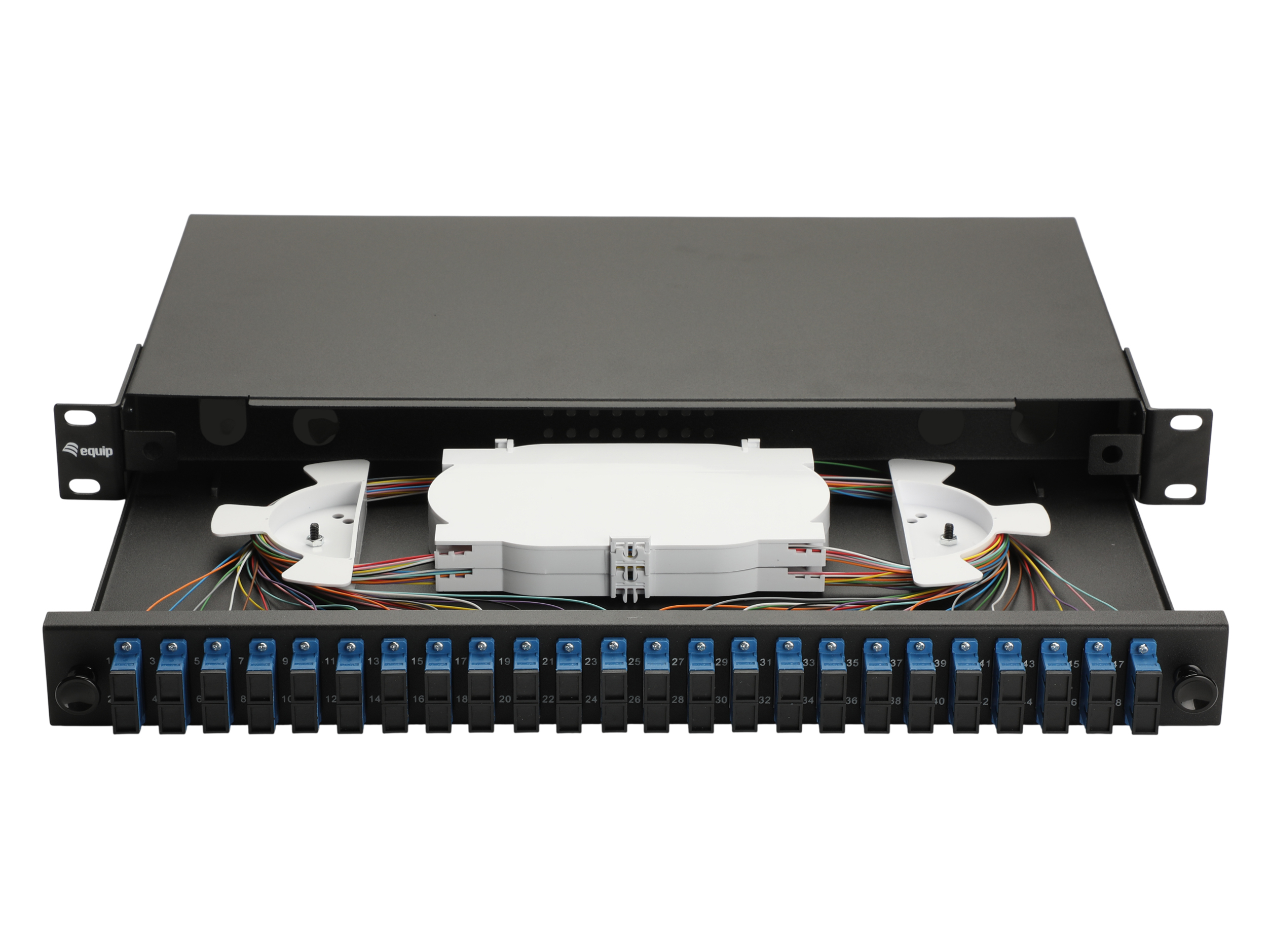 Equip LWL-Spleißkasten 24-Port SC-Duplex OS2 1U komplett  sw