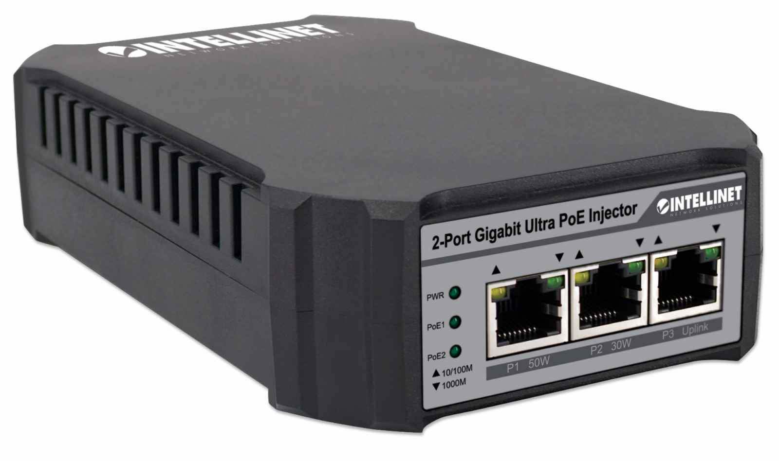 Intellinet 2-Port Gigabit Ultra PoE-Injector 10/100/1000 Mbit/s (UK 3-pin plug) – image 2