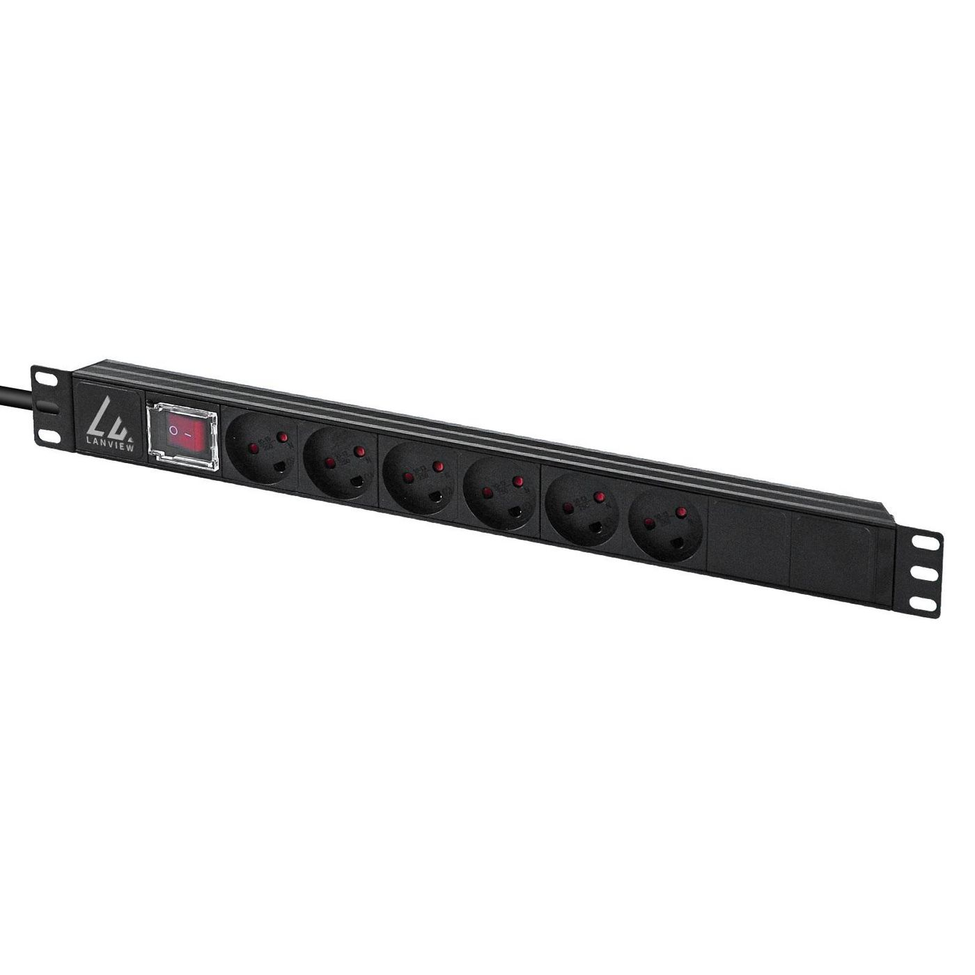 Lanview LVR-3MDK-SW-DK6 power distribution unit (PDU) 6 AC outlet(s) 1U Black – image 2