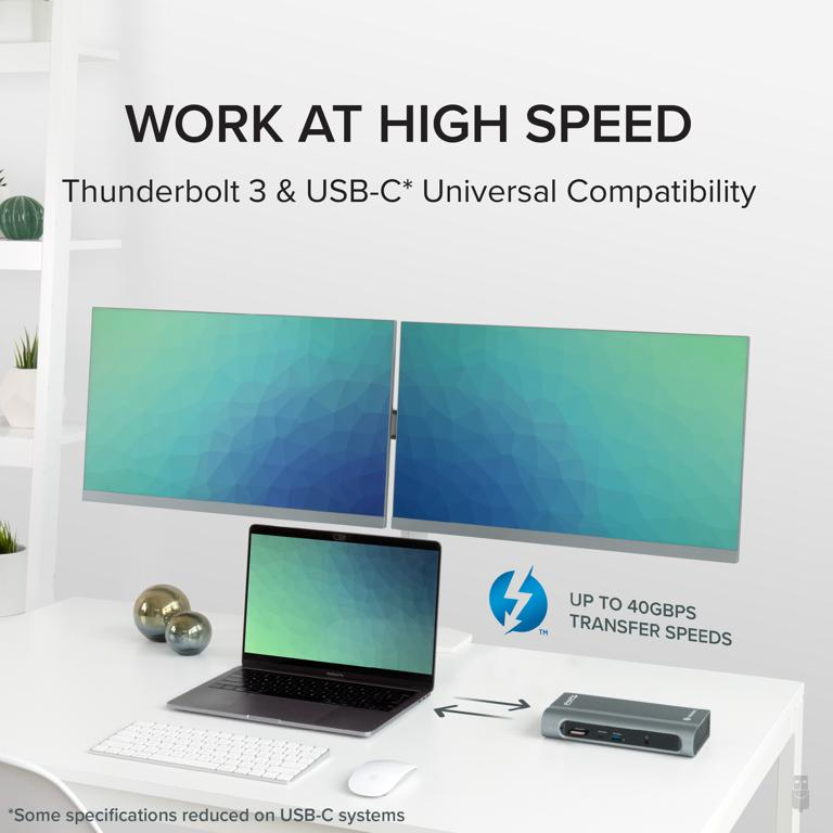 Plugable Technologies TBT3-UDZ laptop dock/port replicator Docking Thunderbolt 3 Black, Grey – image 5