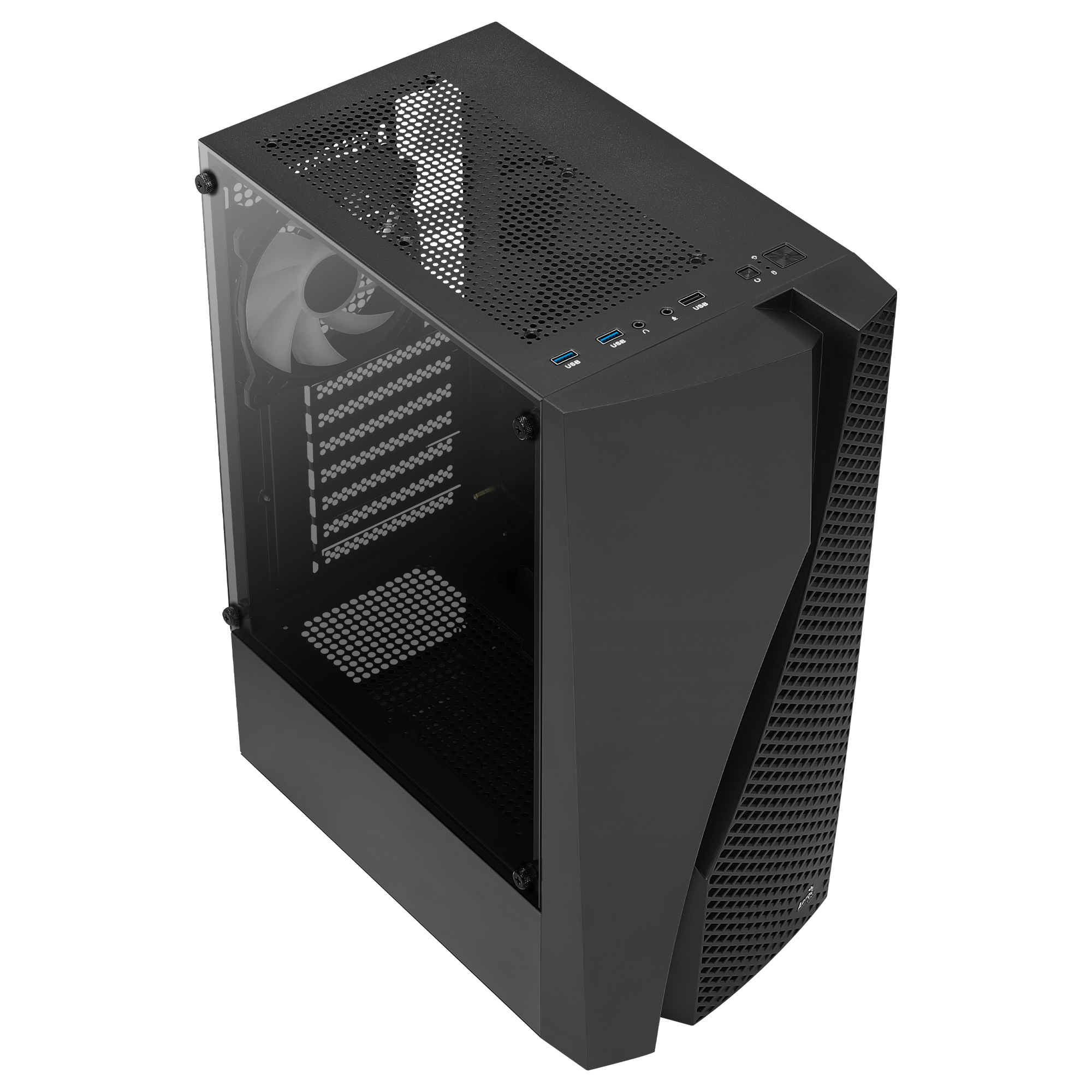 Aerocool WAVEBKV2 ATX PC Case Tempered Glass 4xFRGB Fans Black – image 3