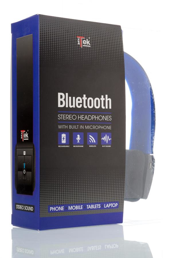 itek ITEH03LBB headphones/headset Wireless Head-band Bluetooth Black, Blue – image 4