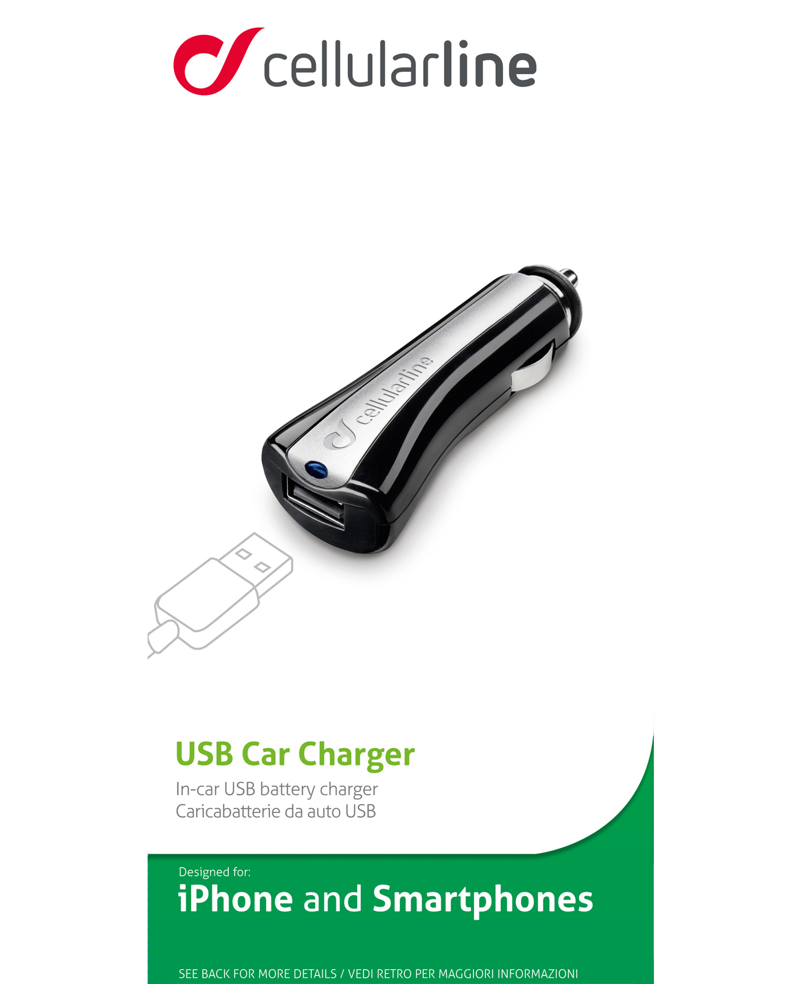 Cellularline CBRUSBCCBK mobile device charger Digital camcorder, Digital camera, GPS, Mobile phone, MP3, MP4, PDA, Portable gaming console, Tablet, Telephone Bl – image 3