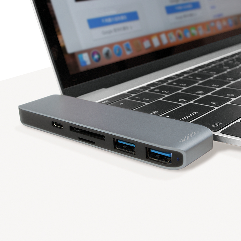 LogiLink UA0301 laptop dock/port replicator USB 3.2 Gen 1 (3.1 Gen 1) Type-C Aluminium, Black – image 6