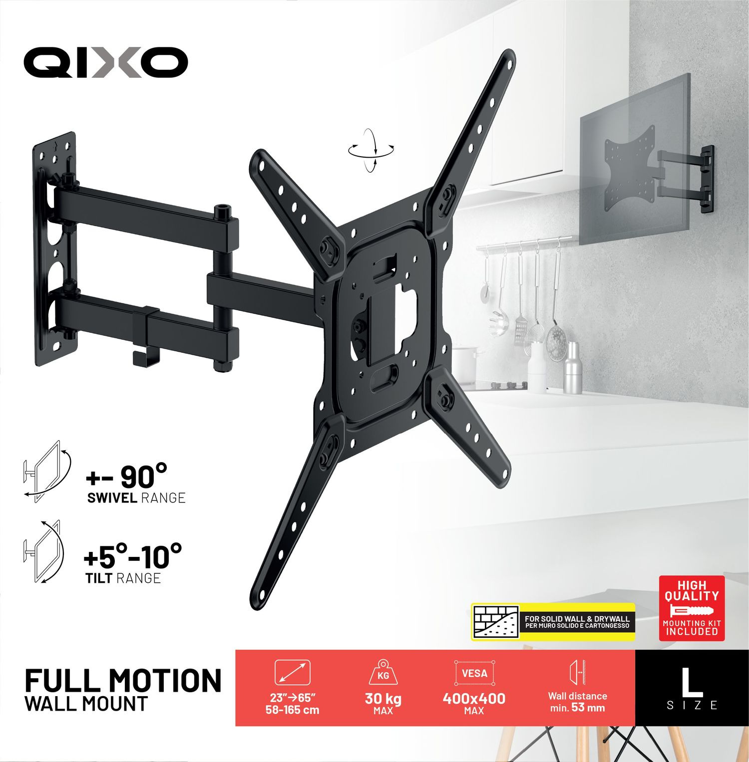 Qixo QXTVWALLMOUNTFM30K TV mount/stand – image 2