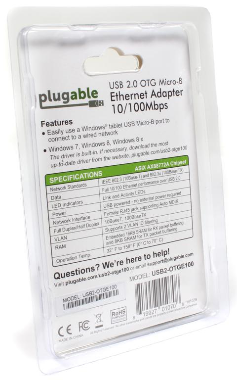 Plugable Technologies USB 2.0 OTG Micro-B to 100Mbps Fast Ethernet Adapter Compatible with Windows Tablets, Raspberry Pi Zero, and Some Android Devices (ASIX AX – image 4