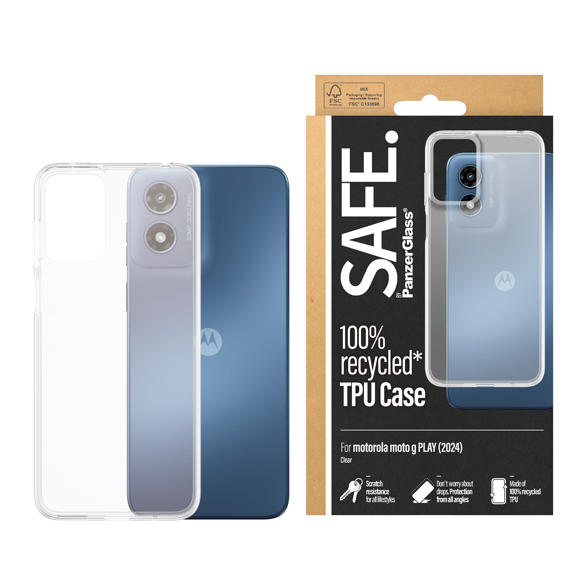 PanzerGlass SAFE. by PanzerGlass® TPU Case Transparent Motorola Moto G Play (2024) – image 2