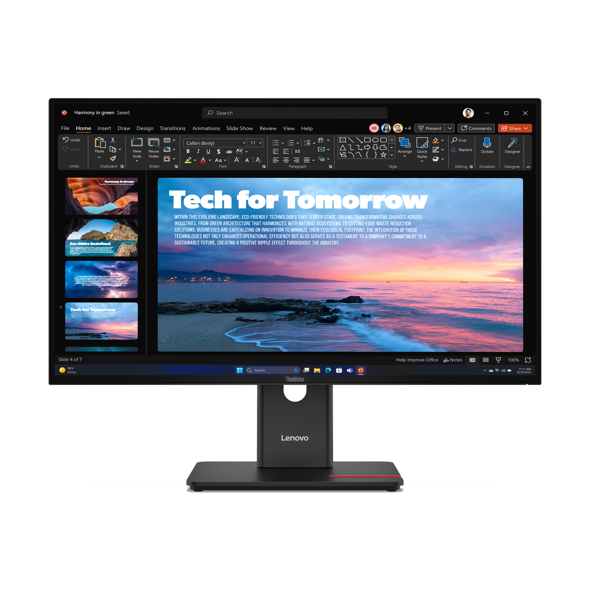 Lenovo ThinkVision T27QD-40 LED display 68,6 cm (27") 2560 x 1440 Pixel Wide Quad HD Nero