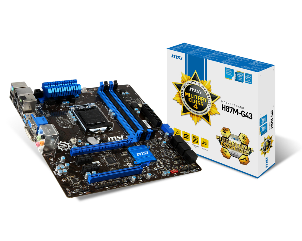 MSI H87M-G43 motherboard Intel® H87 LGA 1150 (Socket H3) micro ATX – image 1