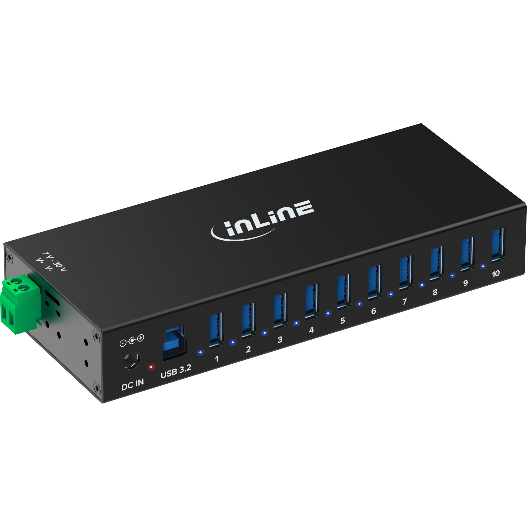InLine 35396C interface hub USB 3.2 Gen 1 (3.1 Gen 1) Type-B 5000 Mbit/s Black