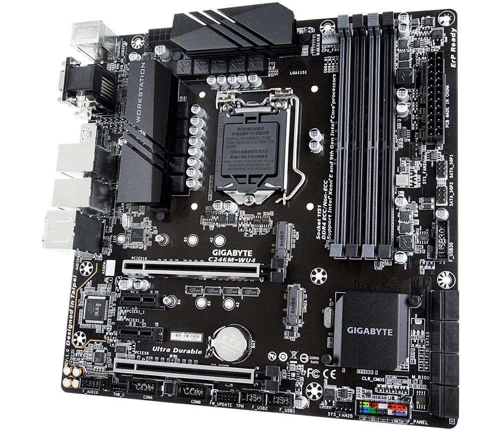 GIGABYTE C246M-WU4 motherboard Intel C246 Express LGA 1151 (Socket H4) micro ATX – image 4