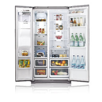 Samsung RSH7UNPN side-by-side refrigerator Freestanding Platinum, Stainless steel – image 2