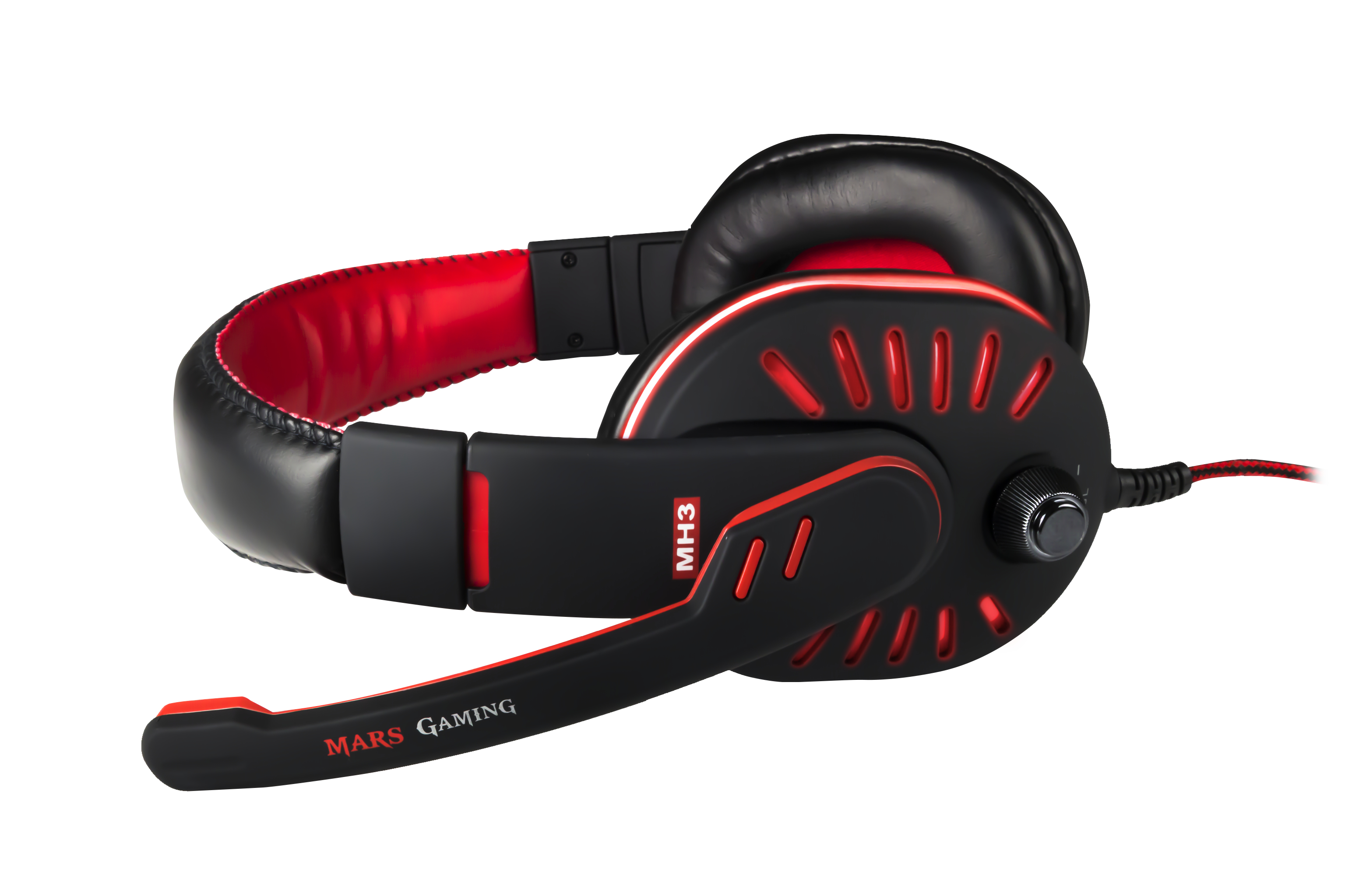 Mars Gaming MH3 headphones/headset Wired Head-band Black, Red – image 2