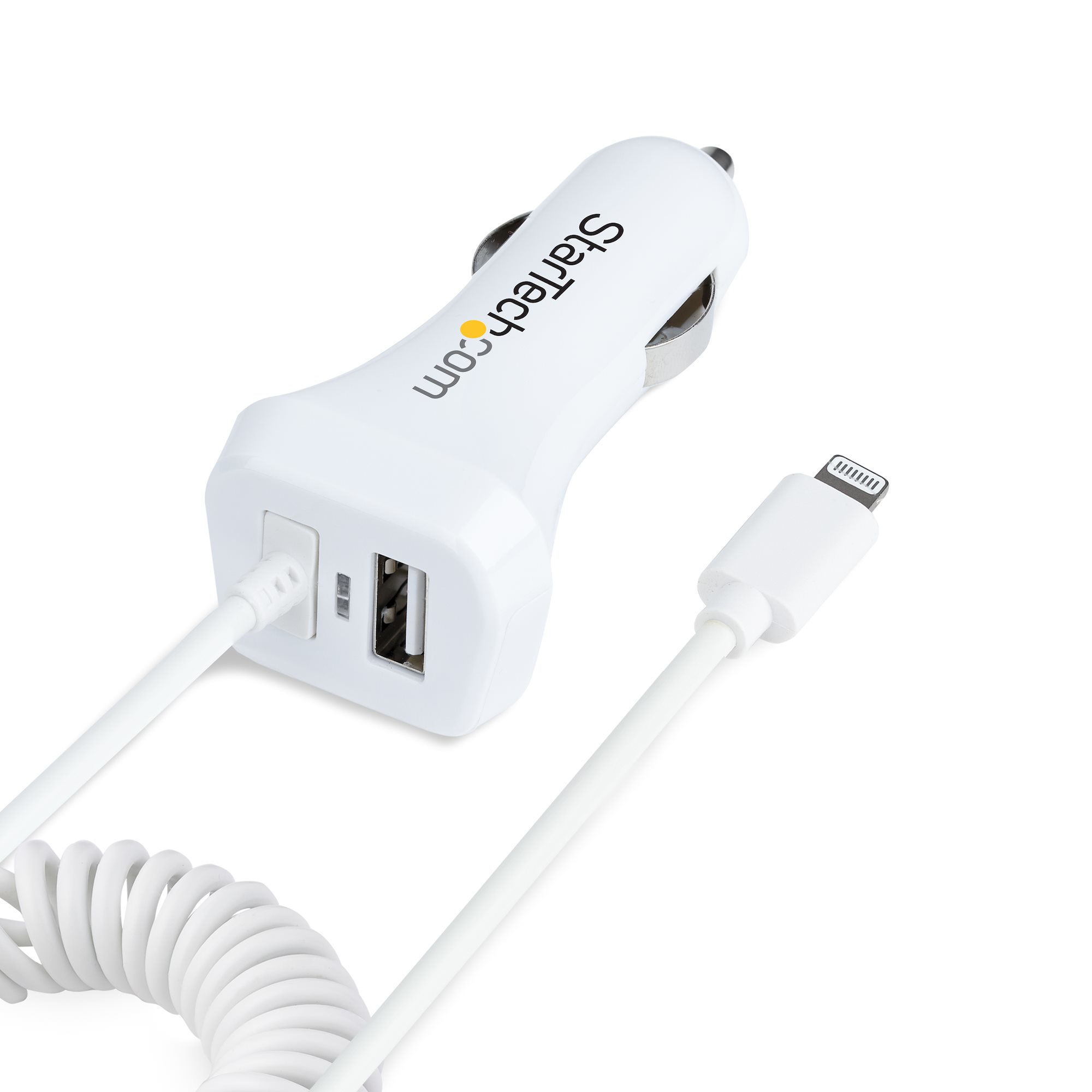StarTech.com Lightning Car Charger with Coiled Cable, 1m Coiled Lightning Cable – image 2