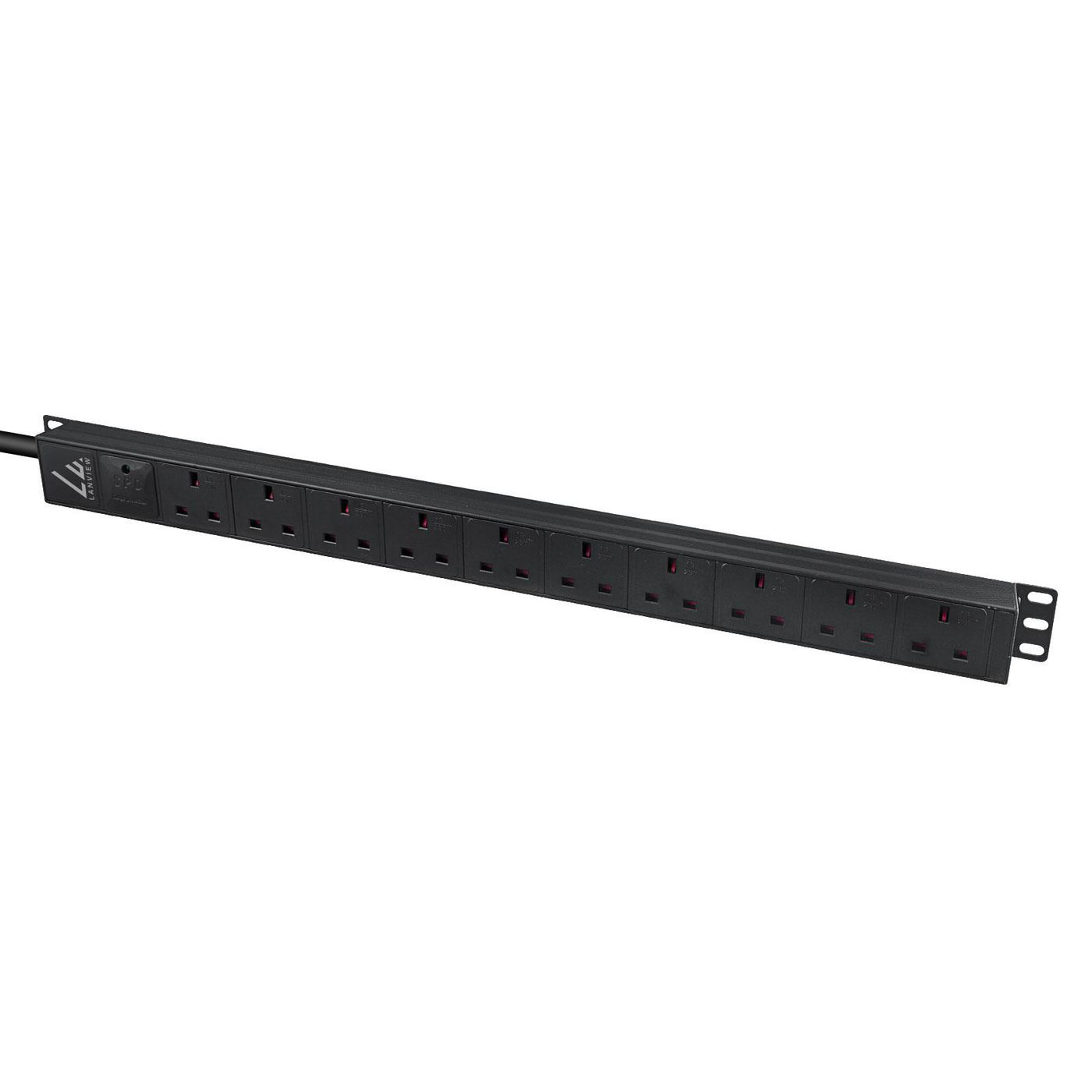 Lanview LVR-3MUK-SPD-UK10 power distribution unit (PDU) 8 AC outlet(s) 1U Black – image 2